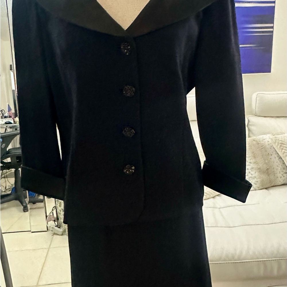Elegant Black Women's Jacket & Skirt Set